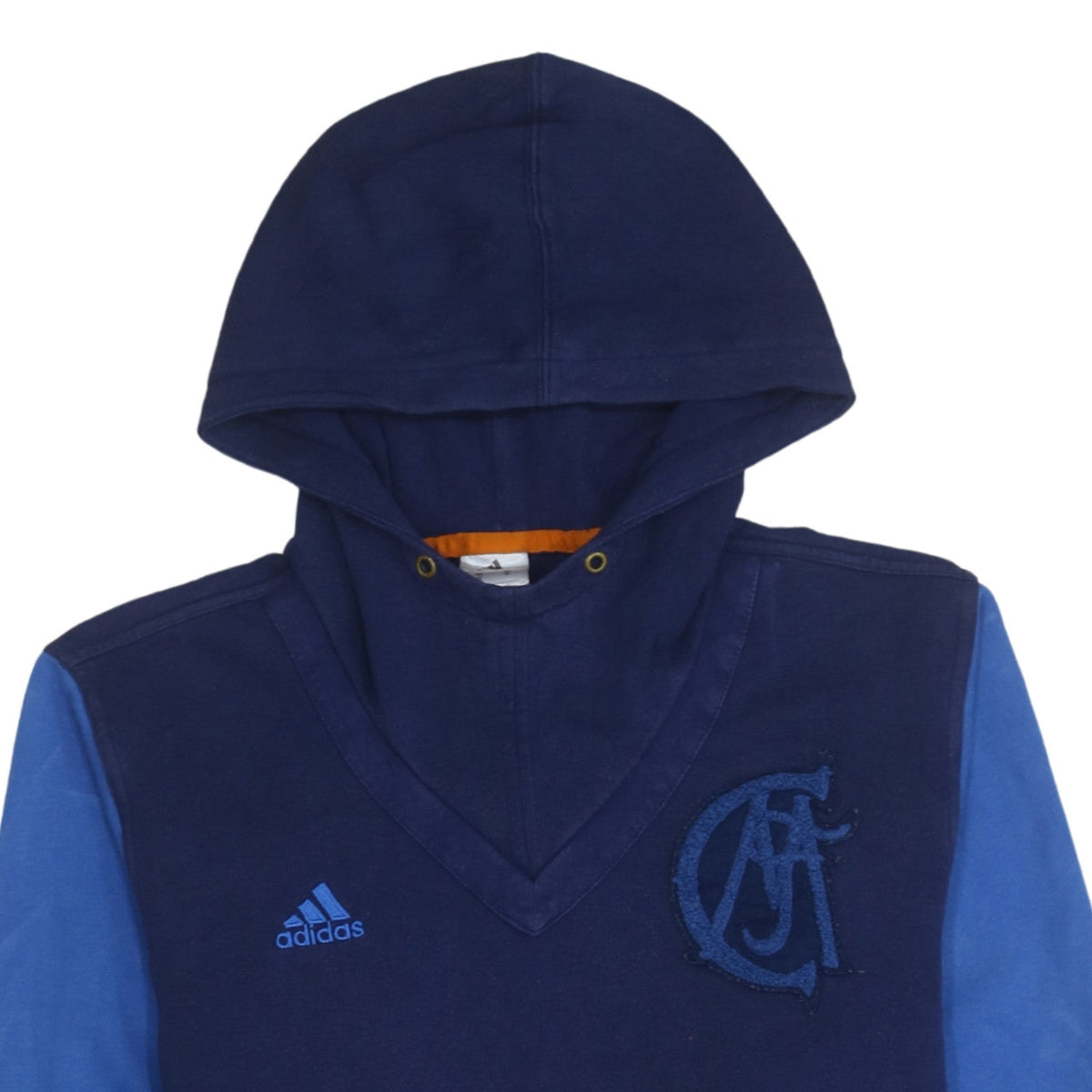 Adidas Men's Blue Pullover Hoodie Medium Embroidered Logo