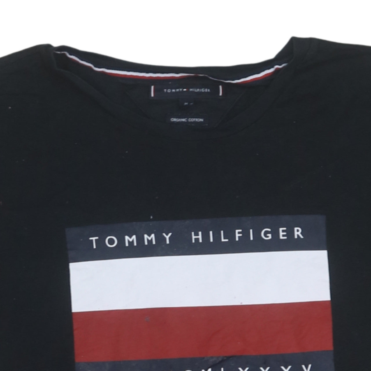 Tommy Hilfiger Men's Black Organic Cotton Logo T-Shirt M