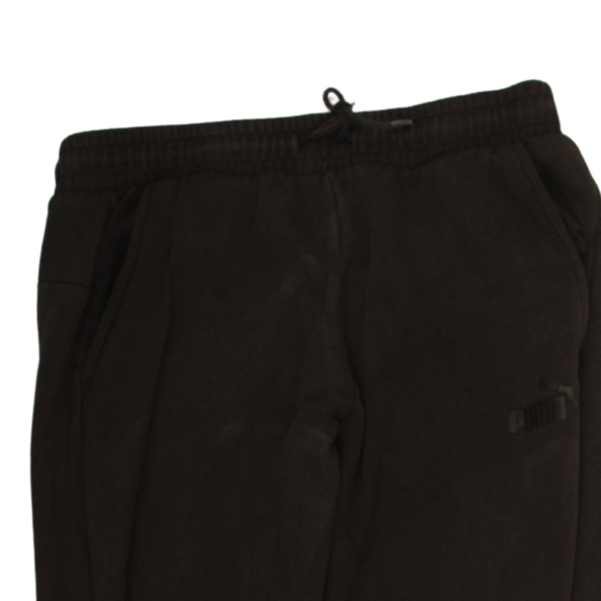 Puma Men's Black Jogger Trousers L Fleece Elastic Waist