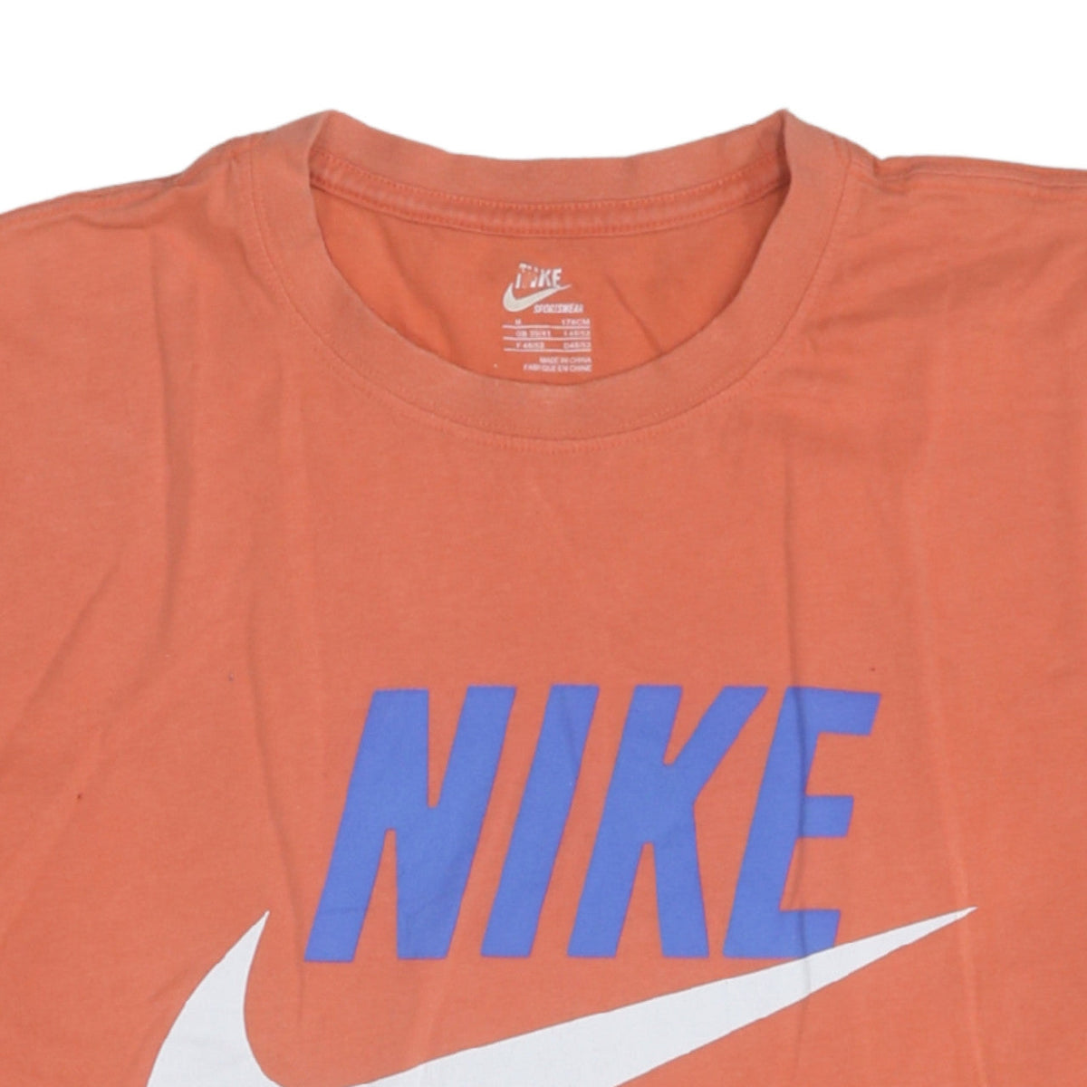 Nike Men's Orange Sportswear Logo Graphic T-Shirt Size M
