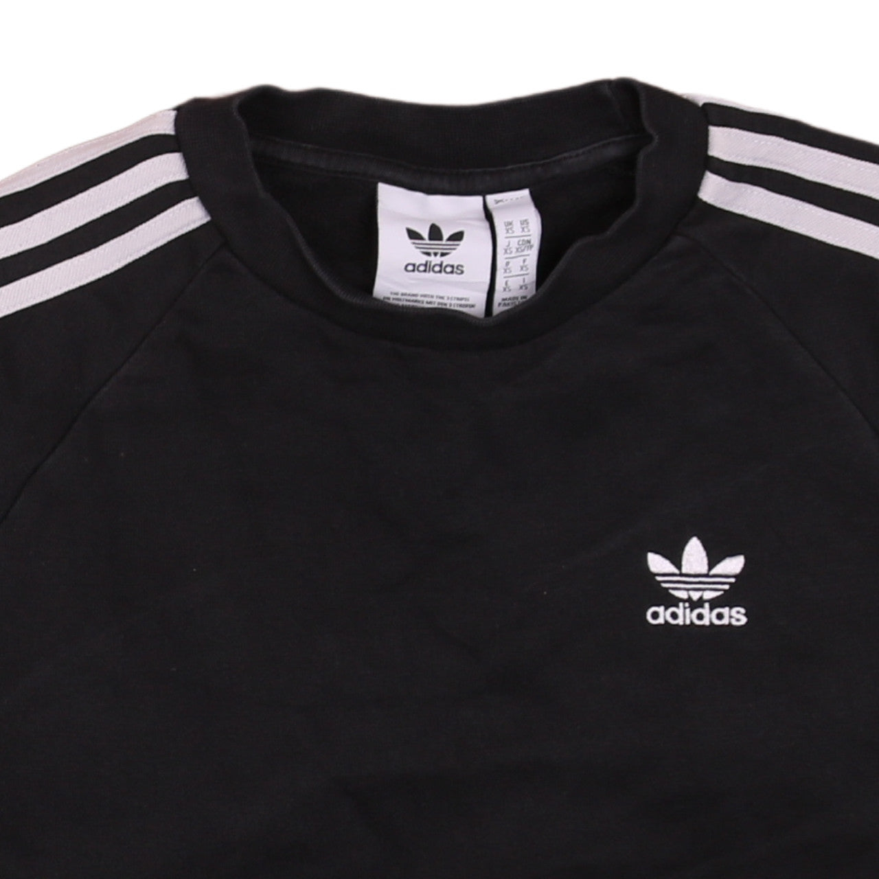 Adidas Mens Black Crew Neck Pullover Sweatshirt XS
