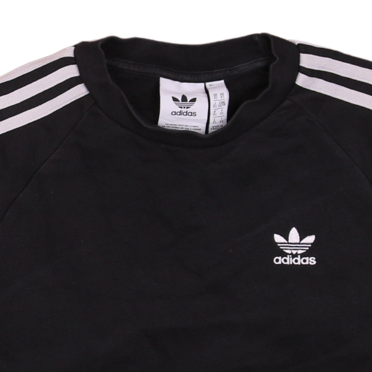 Adidas Mens Black Crew Neck Pullover Sweatshirt XS