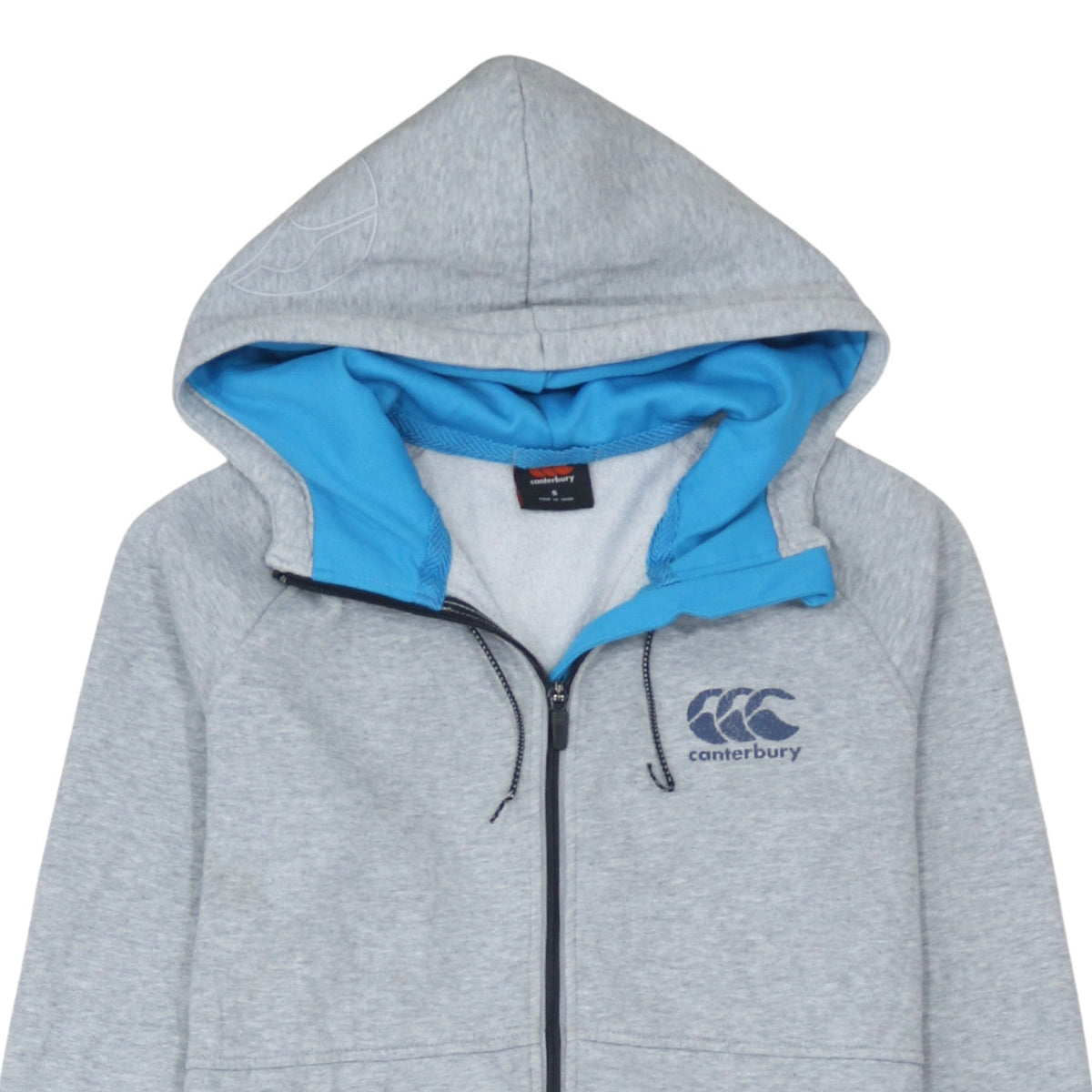 Canterbury Men's Grey Full Zip Hoodie Size S Lightweight Sportswear