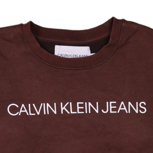 Calvin Klein Jeans Womens Brown XS Pullover Sweatshirt