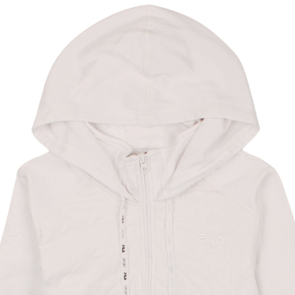 Fila Sport Women White Full Zip Quilted Hoodie Size L