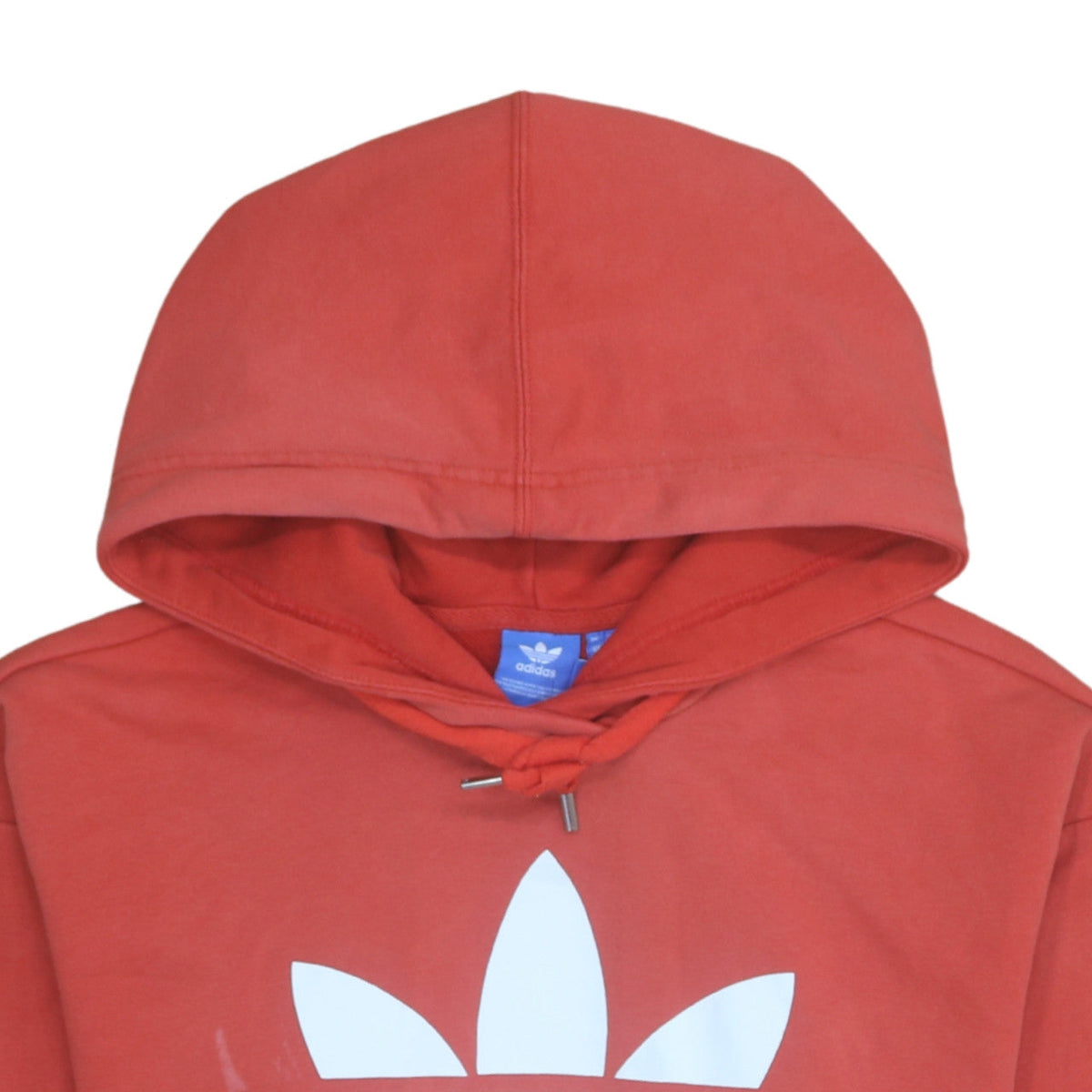 Adidas Women’s Red Pullover Hoodie Size 8 Logo Print Cotton Sweatshirt