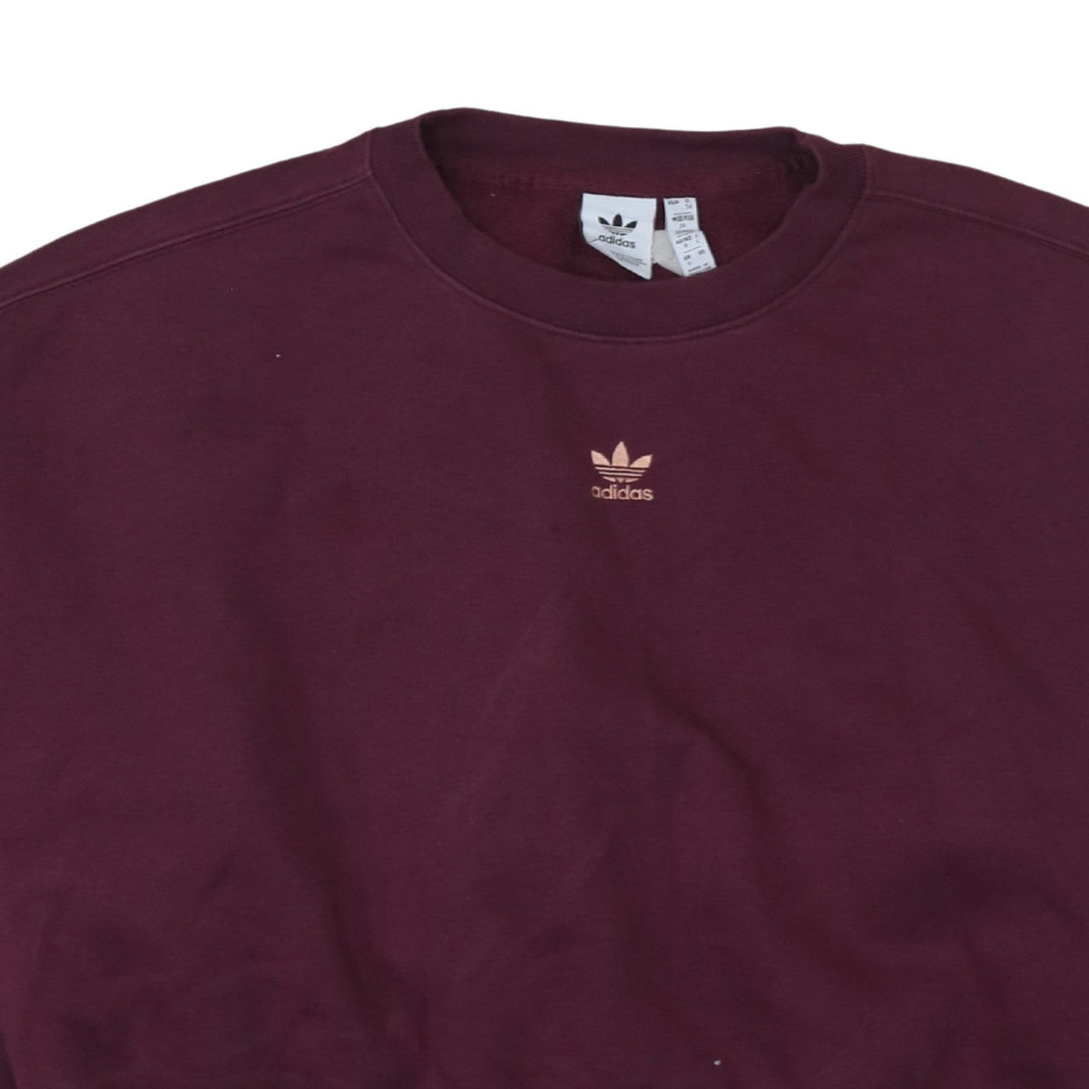 Adidas Women Burgundy Crew Neck Sweatshirt Size 8 Cotton Blend