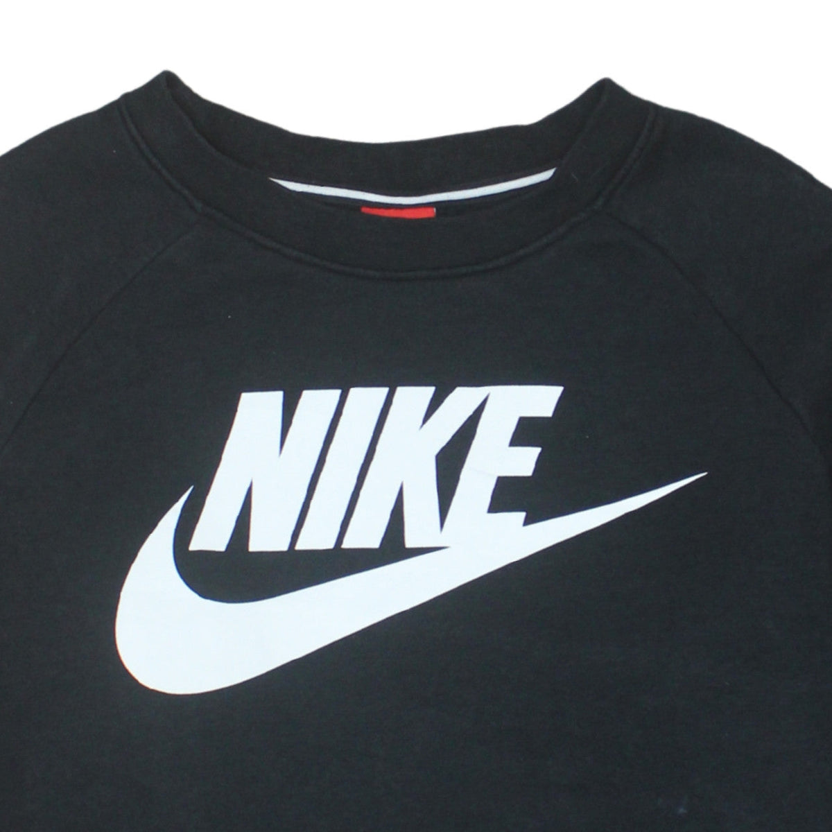 Nike Womens Black L Sweatshirt Crew Neck Pullover Logo Cotton Blend