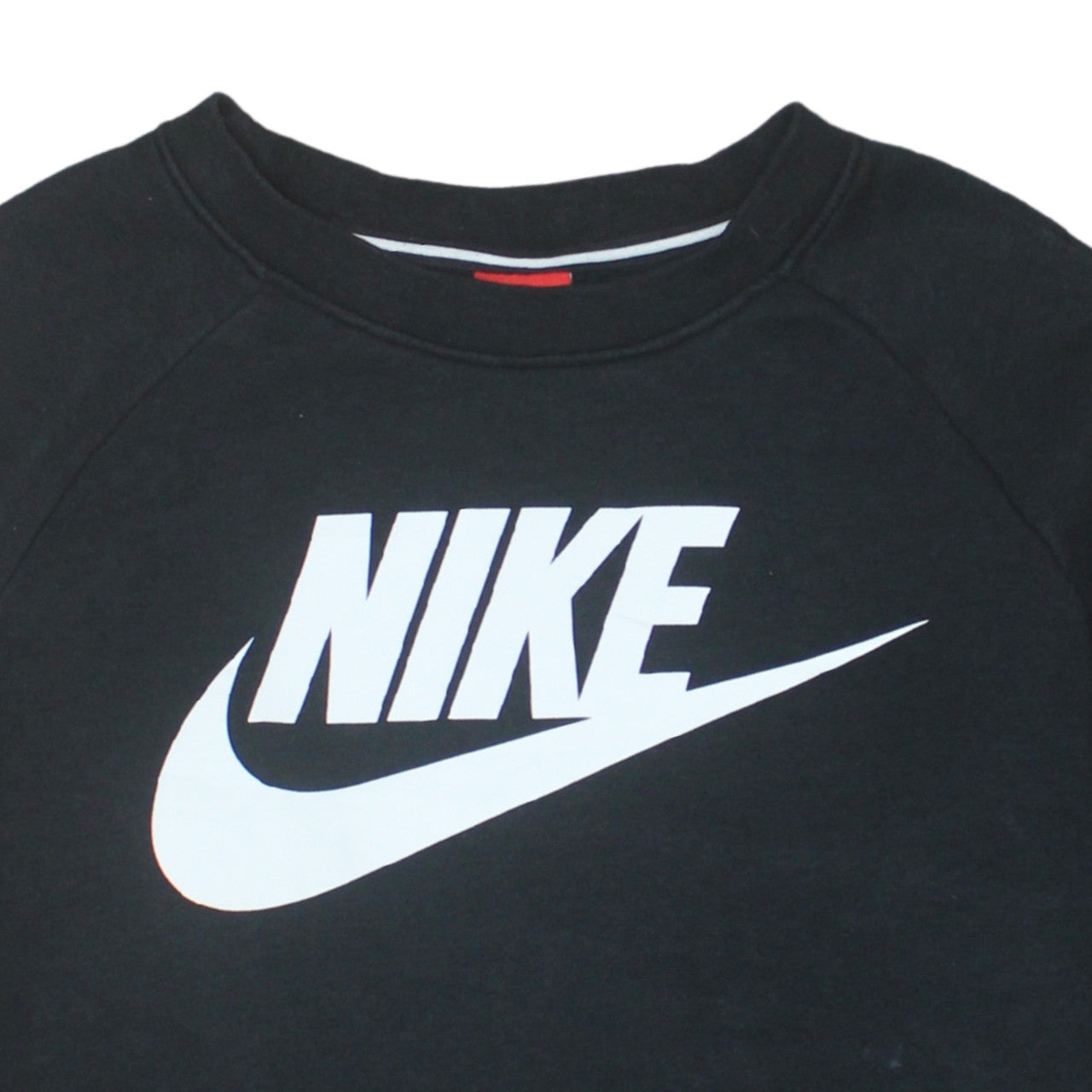 Nike Womens Black L Sweatshirt Crew Neck Pullover Logo Cotton Blend