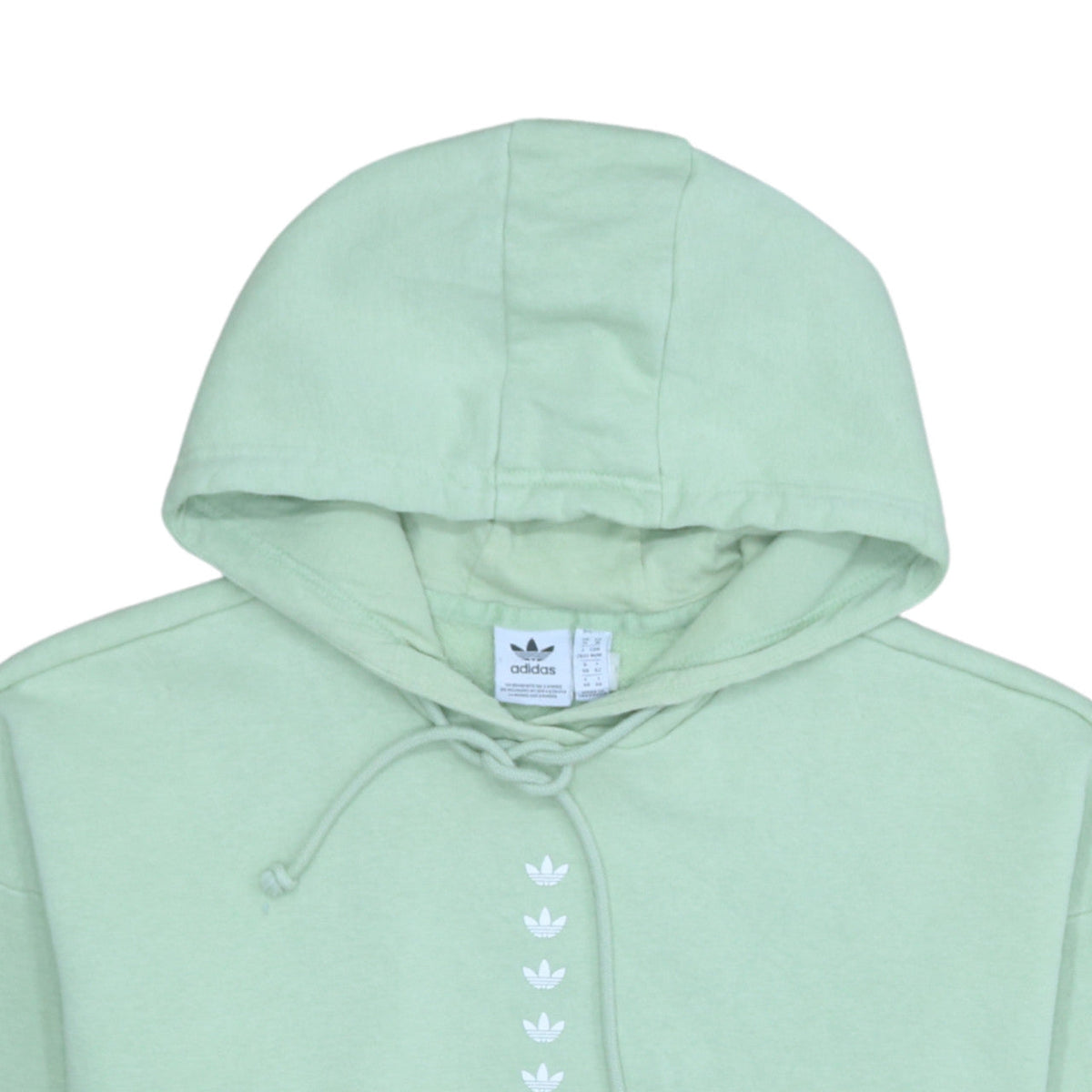 Adidas Women's Green Pullover Hoodie Size 14 Cotton Blend Logo Sweatshirt