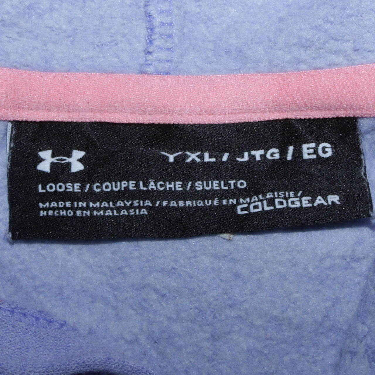 Under Armour Boys Purple Graphic Pullover Hoodie YXL ColdGear