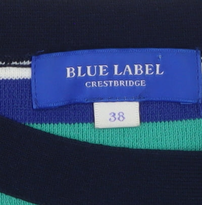 Blue Label Crestbridge Women's Multicolour Striped Boat Neck Cotton Jumper Size 10