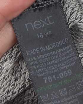 Next Girls Grey Sequin Dog Jumper 16 Years Long Sleeve Pullover