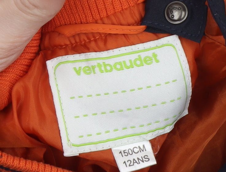 Vertbaudet Boys Blue Hooded Parka Coat 11-12 Years Lined Water Resistant
