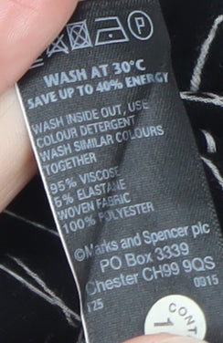 Marks and Spencer Women's Black Floral Hi-Low A-Line Dress Size 8