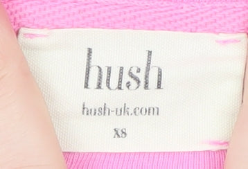 Hush Womens Pink Crew Neck Pullover Sweatshirt XS