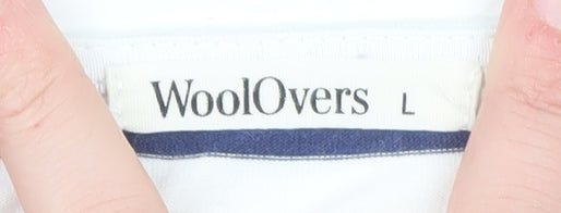 WoolOvers Womens Multicoloured Striped Cotton 3/4 Sleeve T-Shirt L