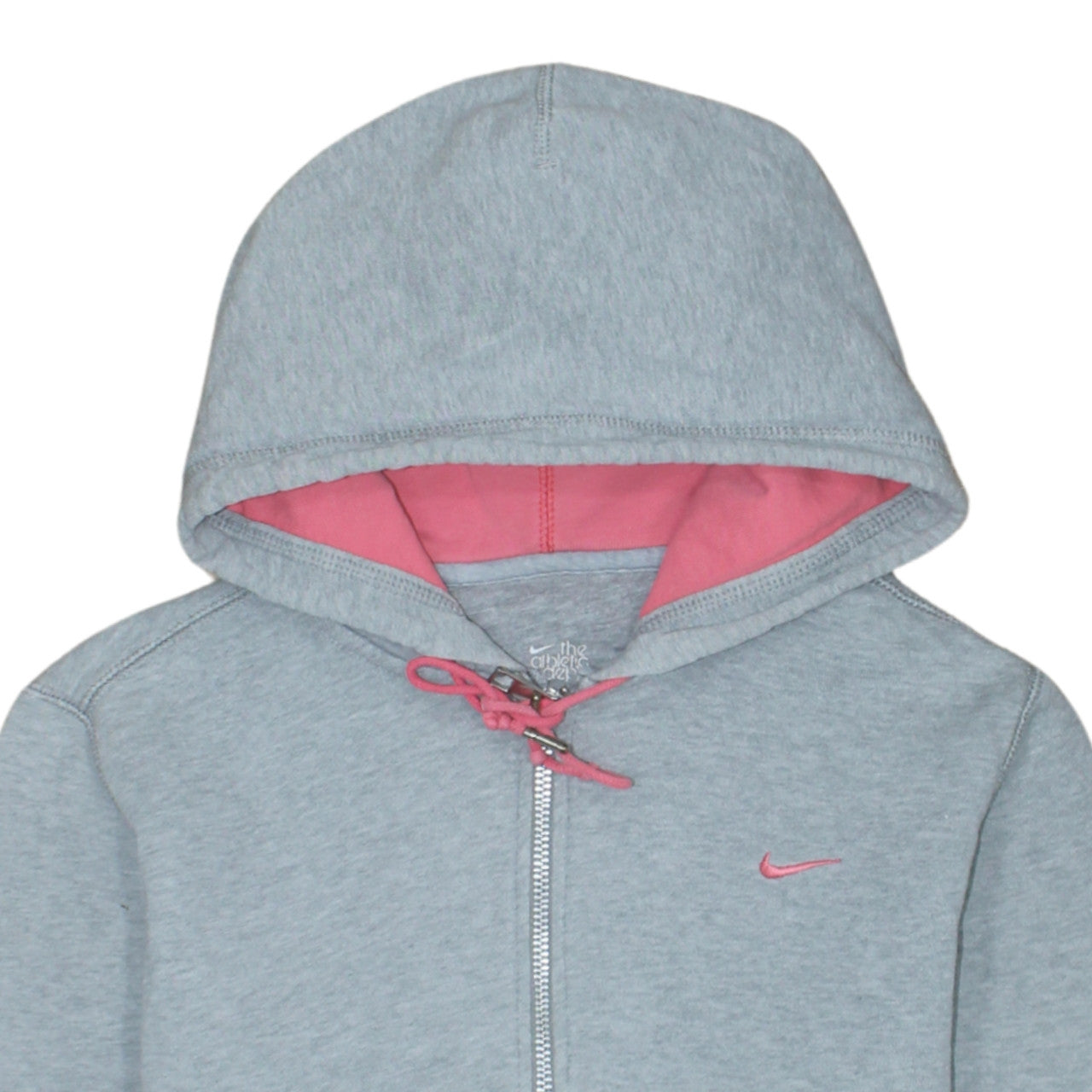 Nike Women's Grey Full Zip Hoodie Size M Pink Lined Sportswear
