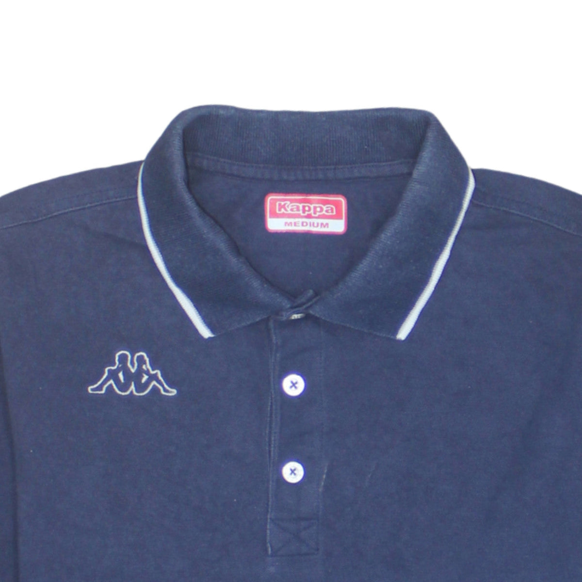 Kappa Men Blue Collared Long Sleeve Henley Sweatshirt Medium