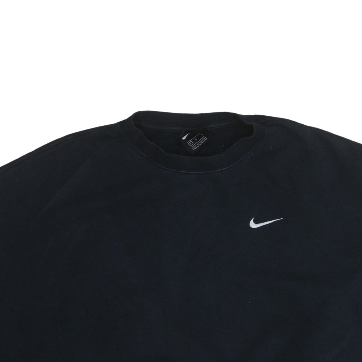 Nike Women Black L Pullover Sweatshirt Logo Cotton Blend