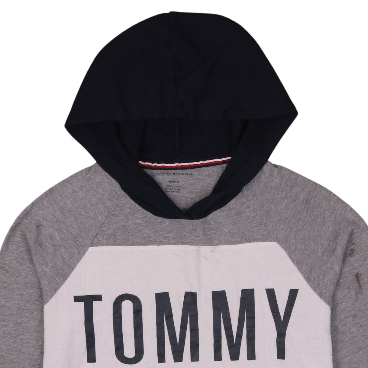 Tommy Hilfiger Men's Grey Pullover Hoodie Small Logo Graphic
