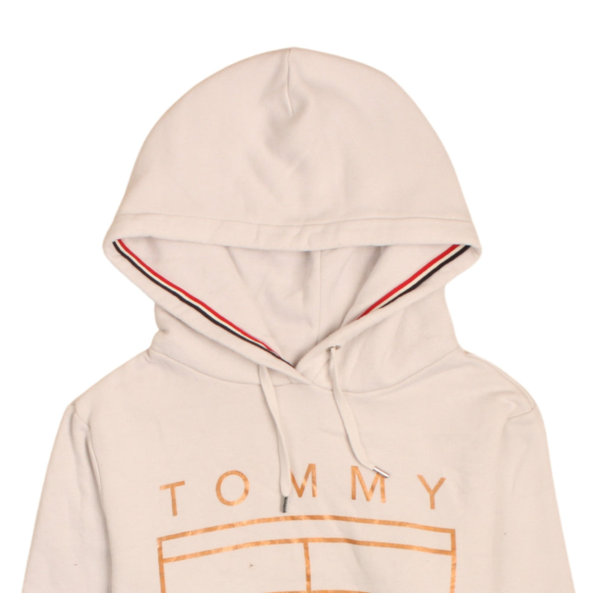 Tommy Jeans Women Beige Small Pullover Hoodie with Logo