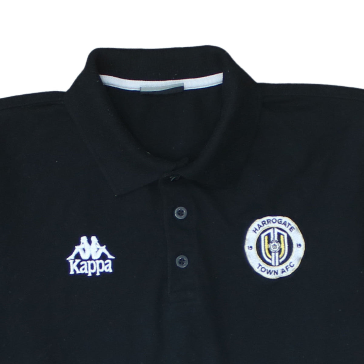 Kappa Men's Black XL Polo Shirt Harrogate Town AFC Embroidered Sports Top