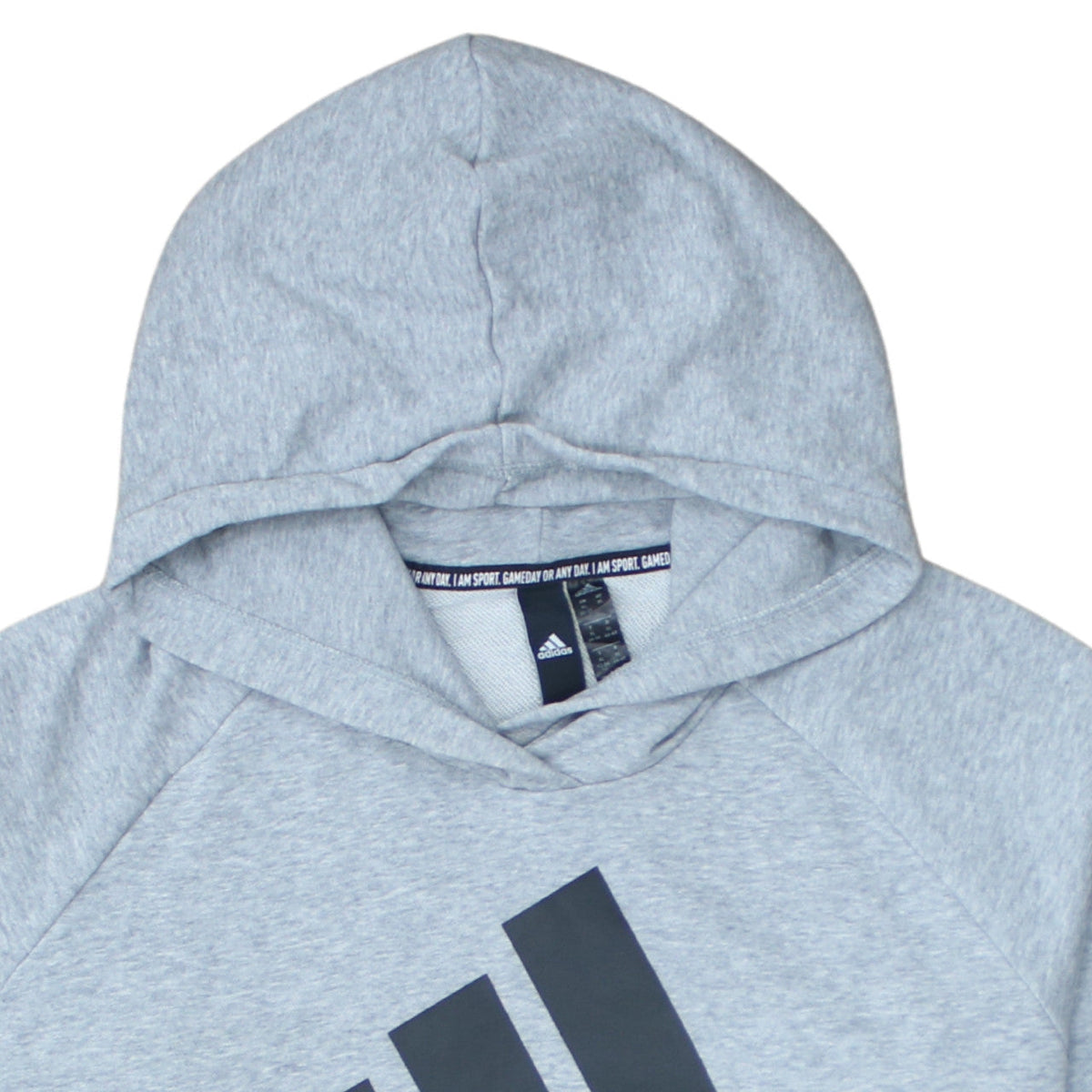 Adidas Womens Grey XL Pullover Hoodie with Logo Print