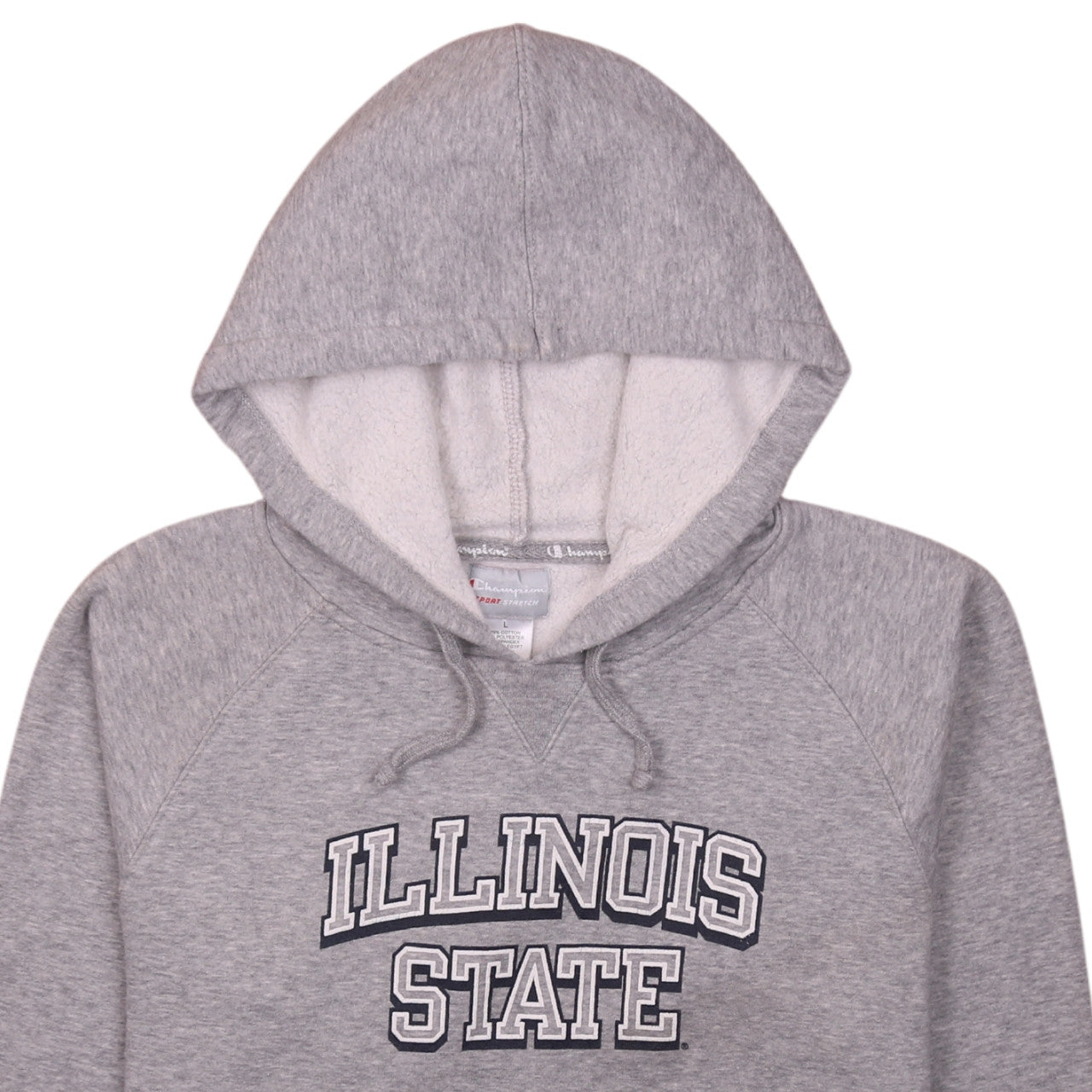 Champion Boys Grey Illinois State Pullover Hoodie Size L Fleece Cotton Blend