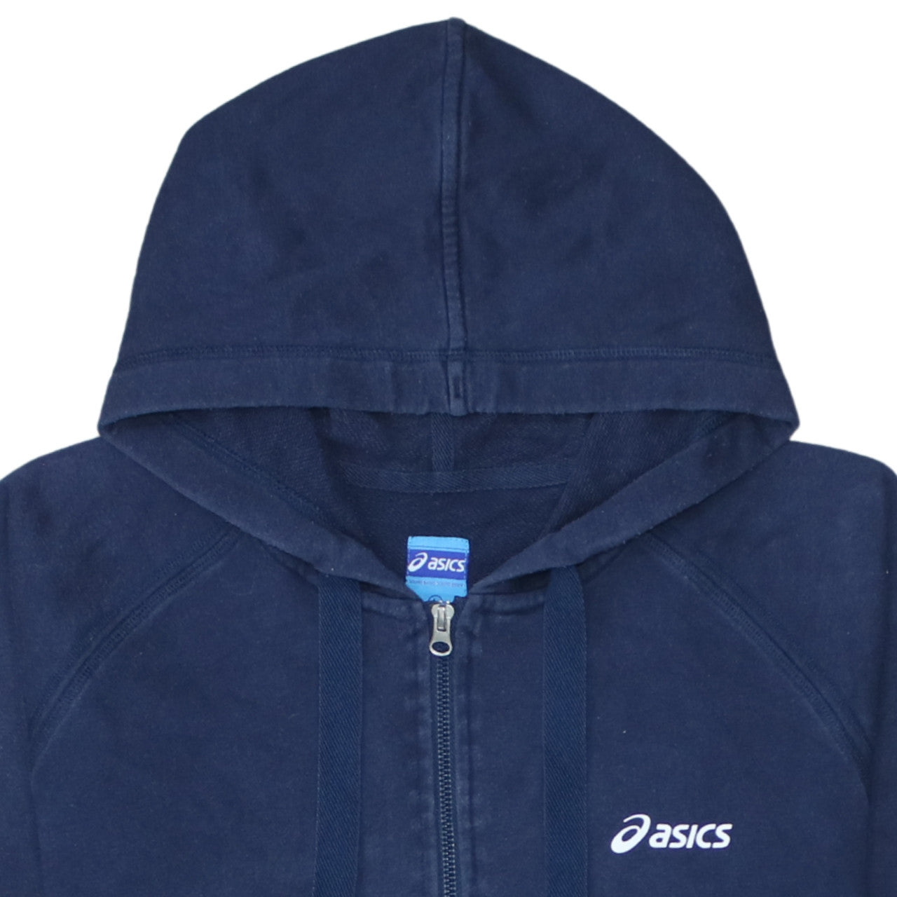 Asics Men's Blue Full Zip Hoodie Size L Sports Fleece Sweatshirt