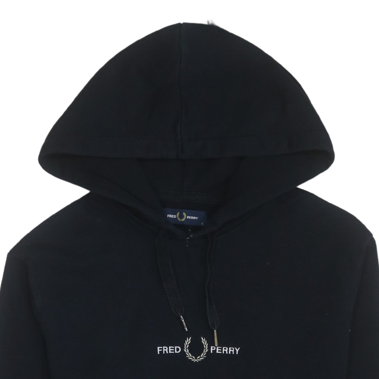 Fred Perry Men's Black Pullover Hoodie Small Classic Logo