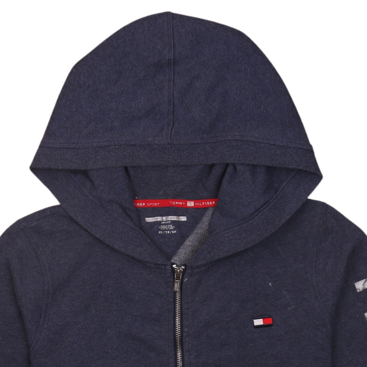 Tommy Hilfiger Mens Blue Full Zip Hoodie XS Logo Sport Style