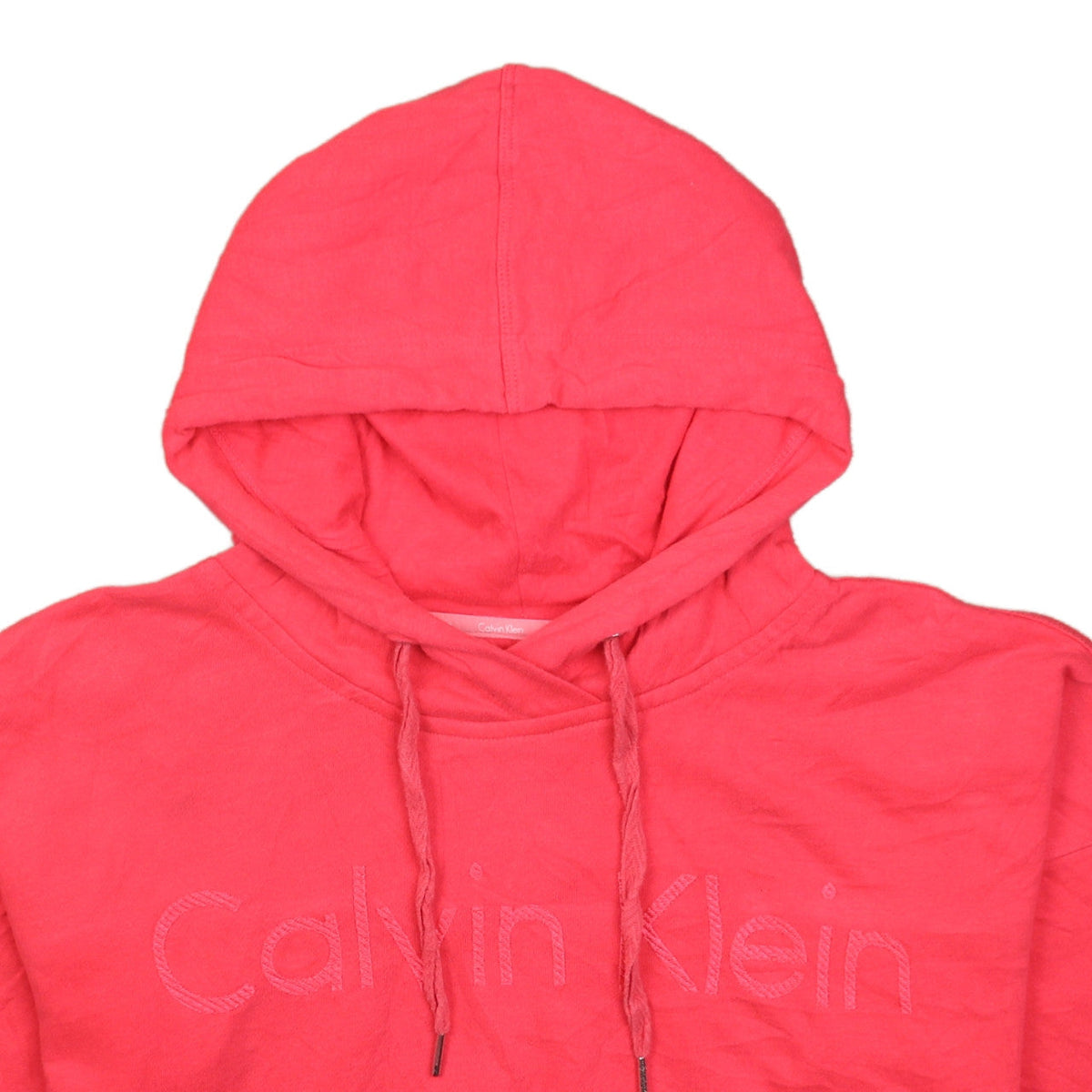 Calvin Klein Womens Pink Pullover Hoodie Small Cotton Logo