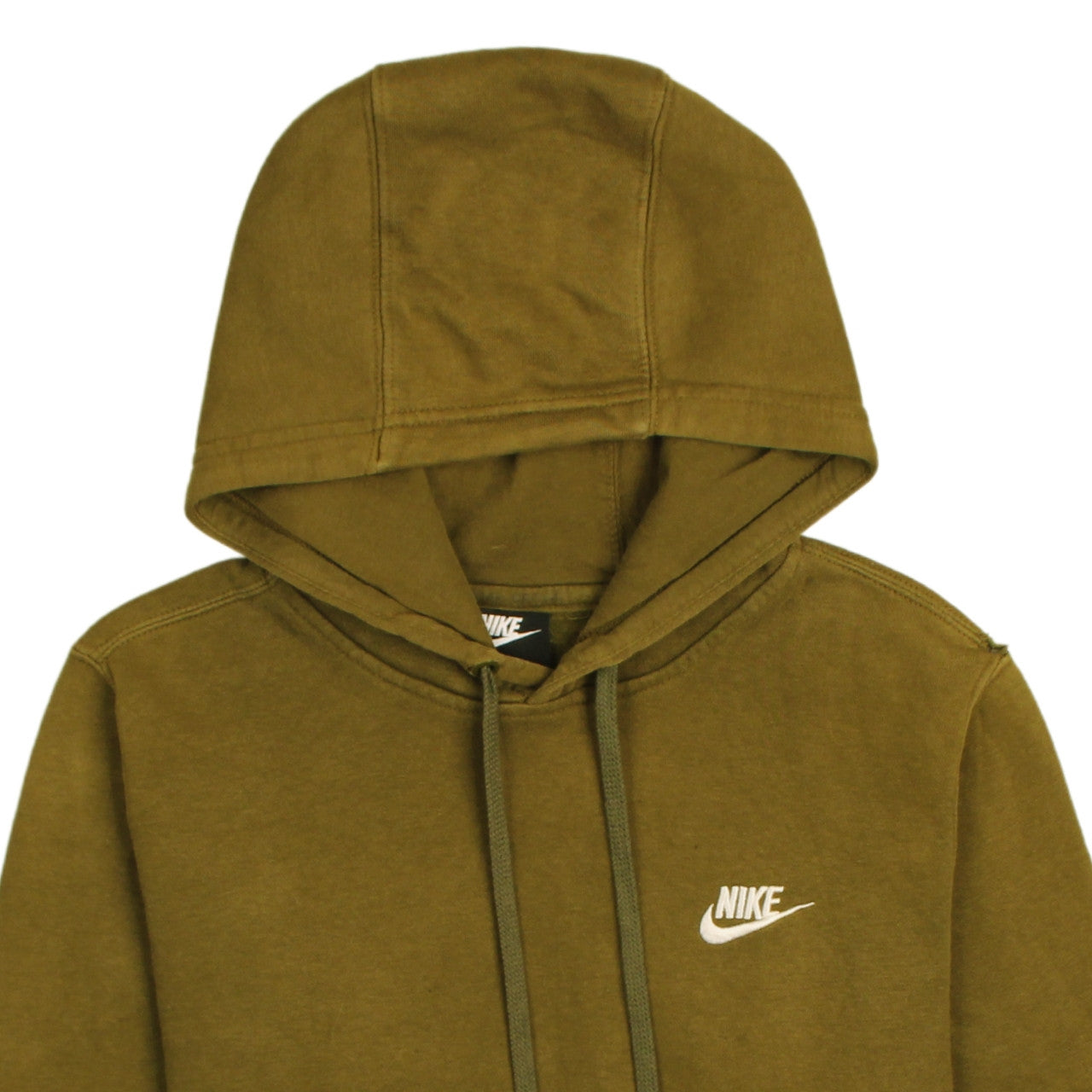 Nike Men's Green Pullover Hoodie S Regular Fit Logo Fleece