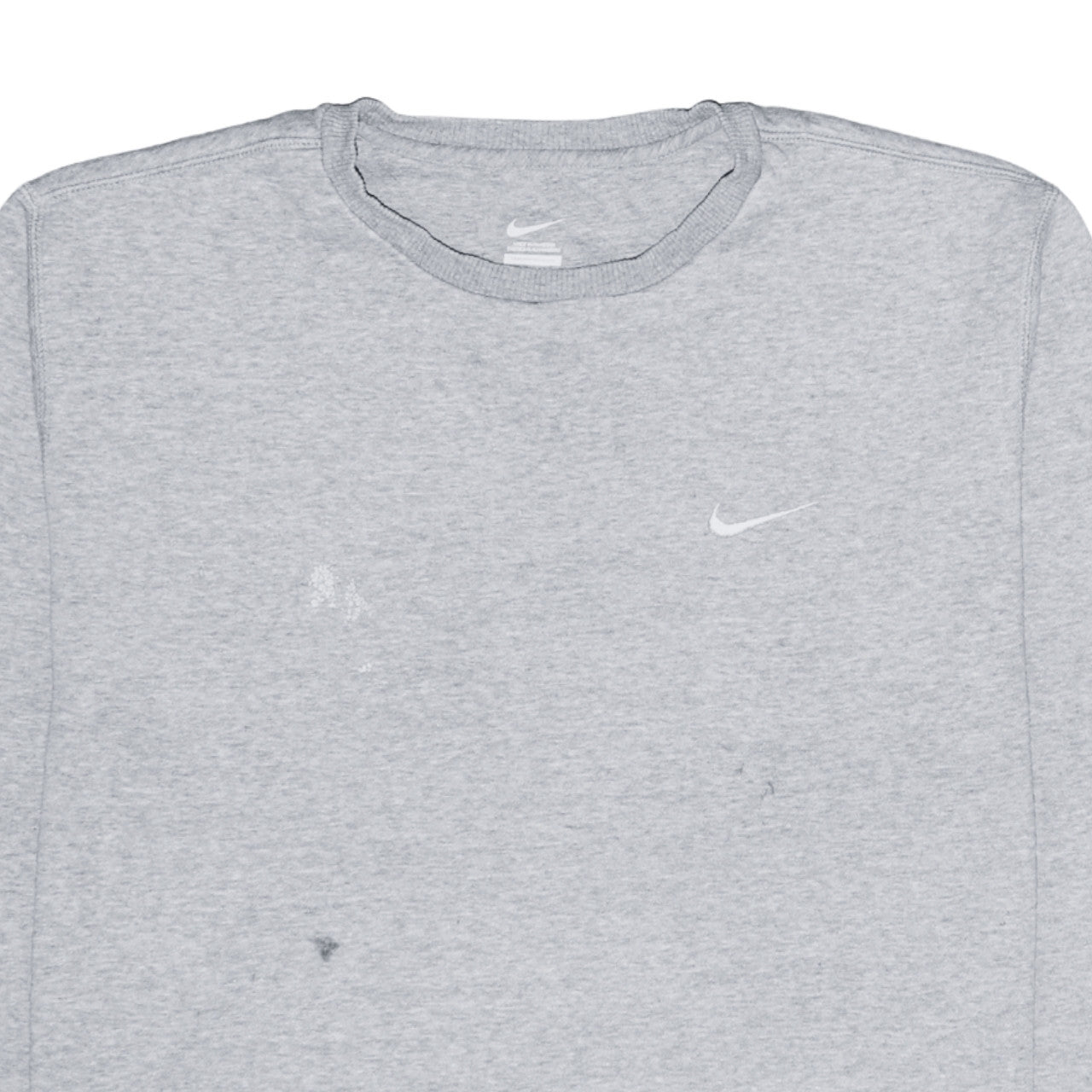 Nike Men's Grey L Pullover Crew Neck Logo Sweatshirt