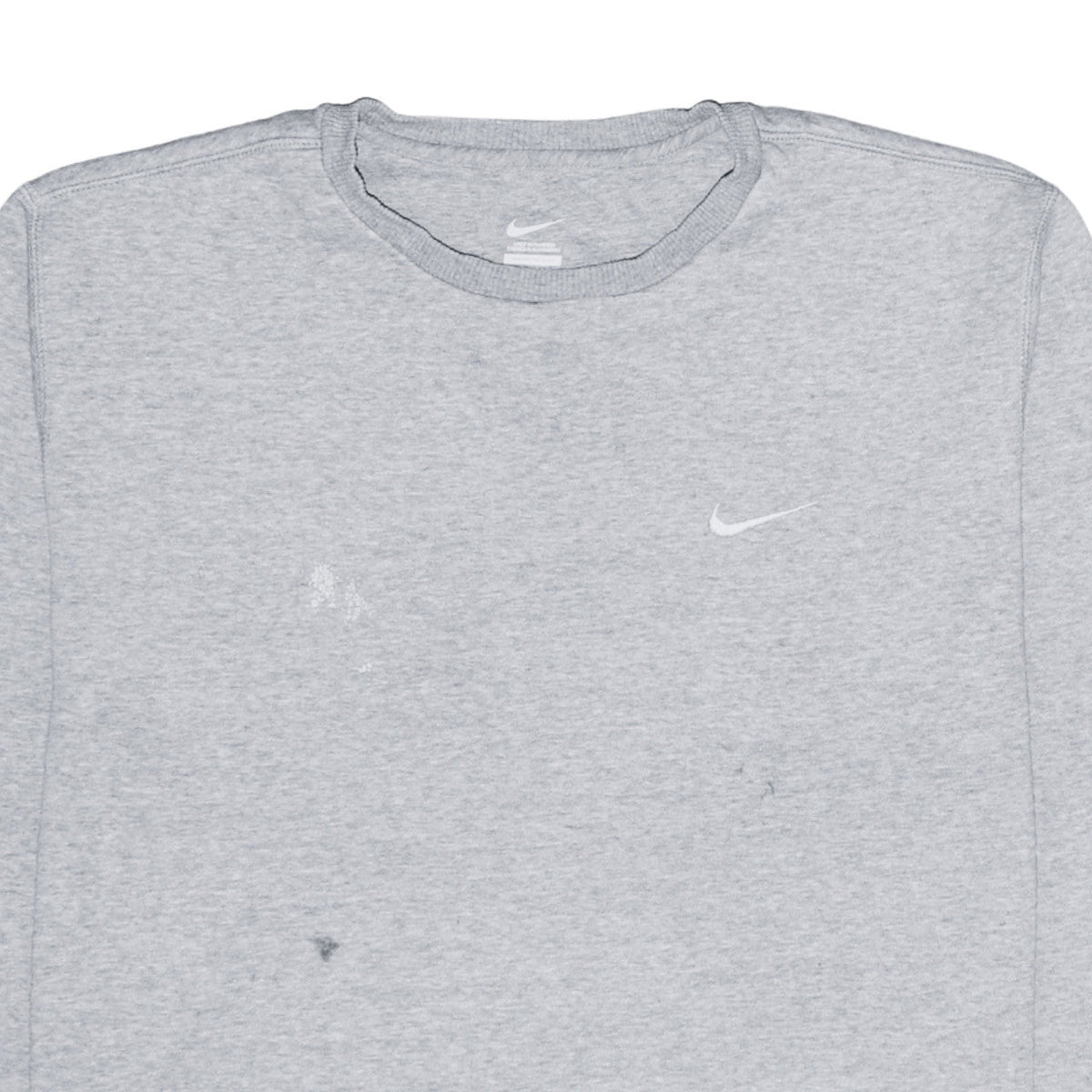 Nike Men's Grey L Pullover Crew Neck Logo Sweatshirt