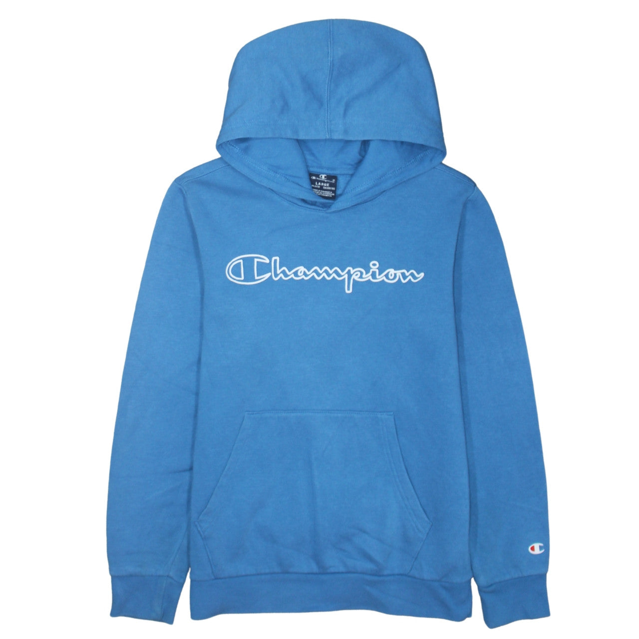 Champion Boys Blue Pullover Hoodie 11-12 Years Logo Fleece Sweatshirt
