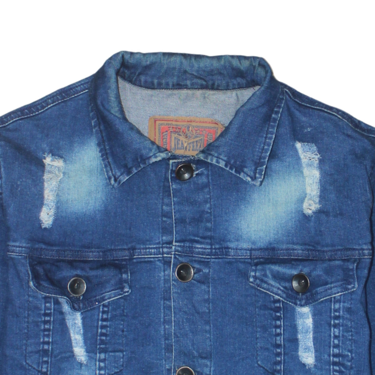 Jean FieZ Men's Blue Denim Button Jacket XL Classic Style