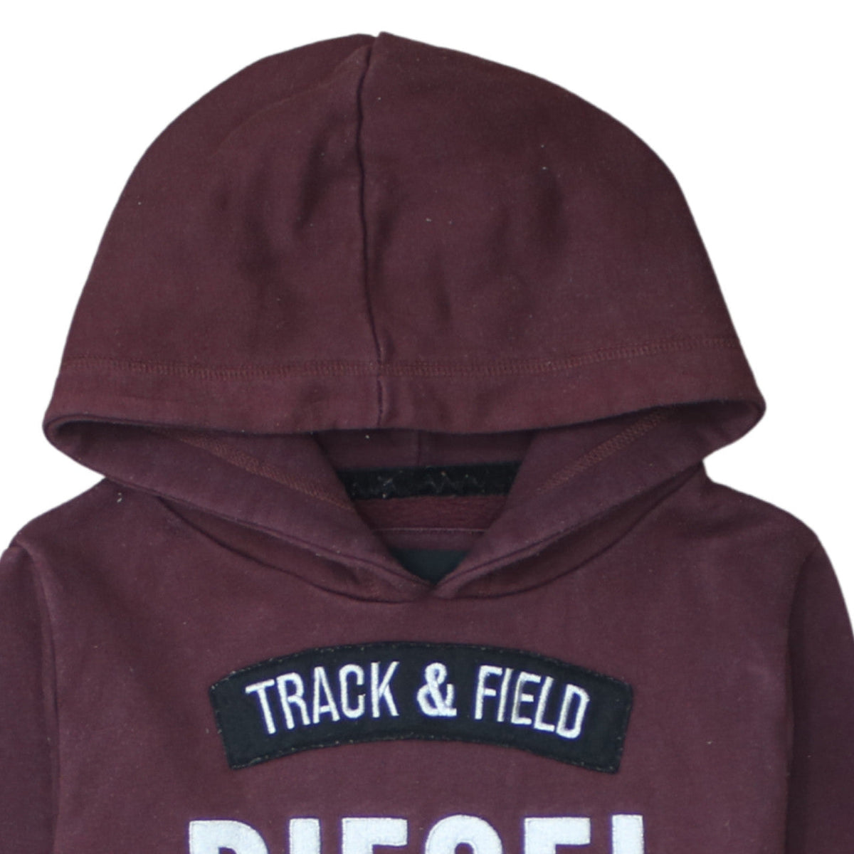 Diesel Womens Burgundy Pullover Hoodie M Classic Cotton Blend