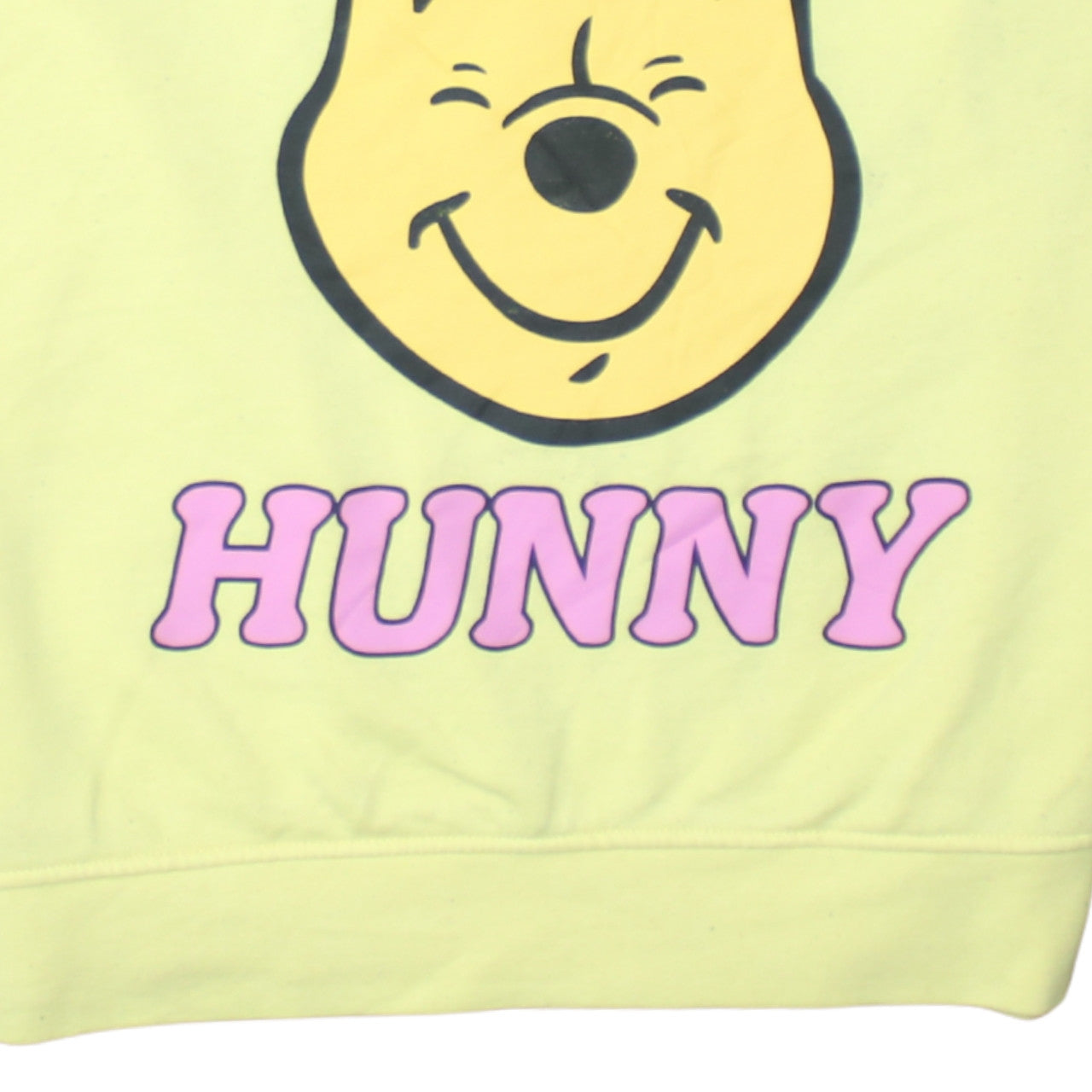 Disney Women Yellow Winnie the Pooh Crew Neck Pullover Sweatshirt Size S