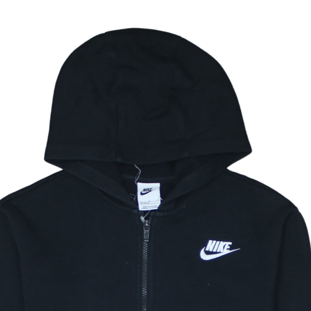 Nike Boys Black Full Zip Hoodie Size 146cm Fleece Hooded Sweatshirt