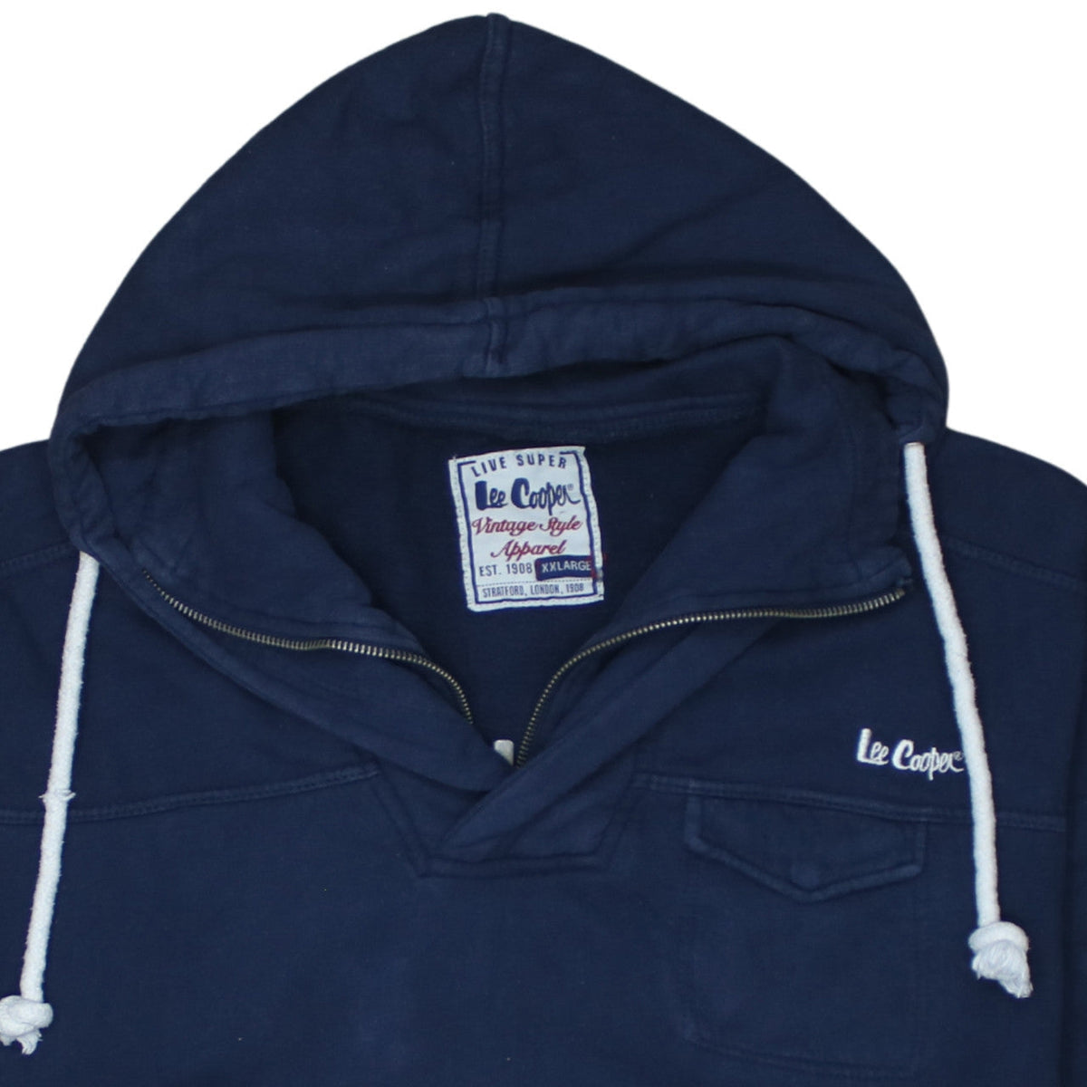 Lee Cooper Men's Blue XL Pullover Hoodie Vintage Style