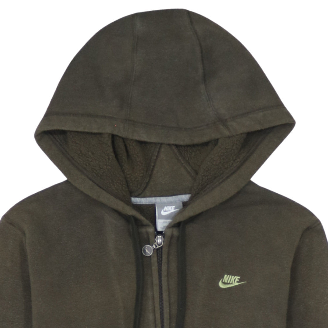 Nike Womens Green Full Zip Hoodie L Fleece Cotton Blend Casual