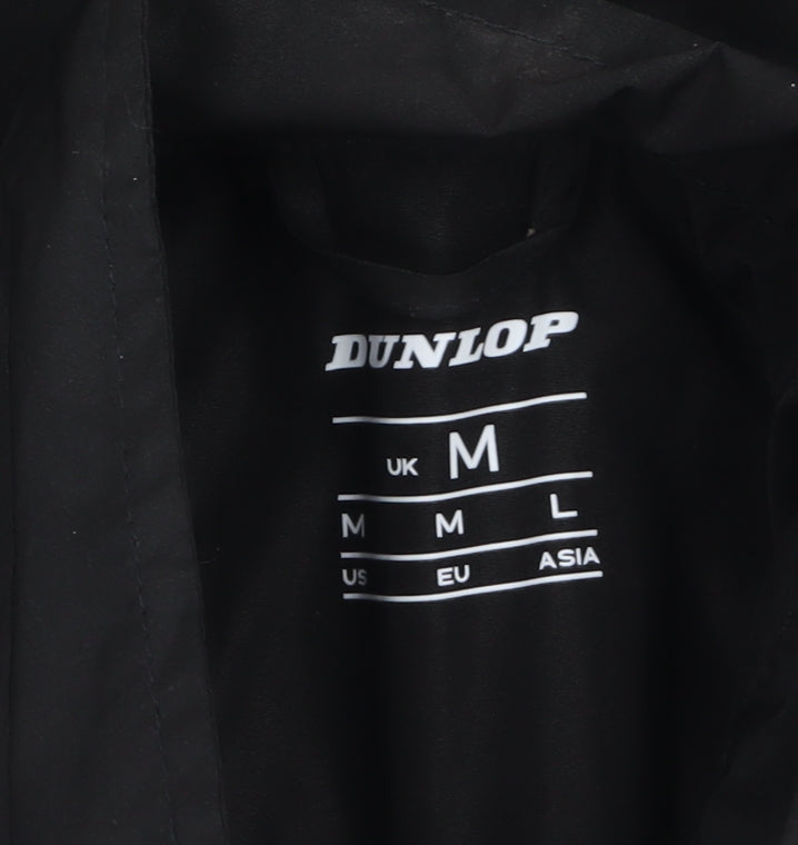 Dunlop Men's Black Windbreaker Jacket Size M 1/4 Zip Sports Coat