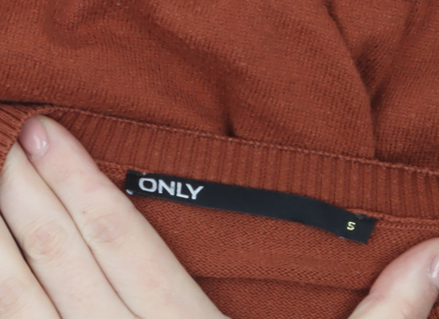 ONLY Women's Brown Knit Crew Neck Pullover Jumper Size S