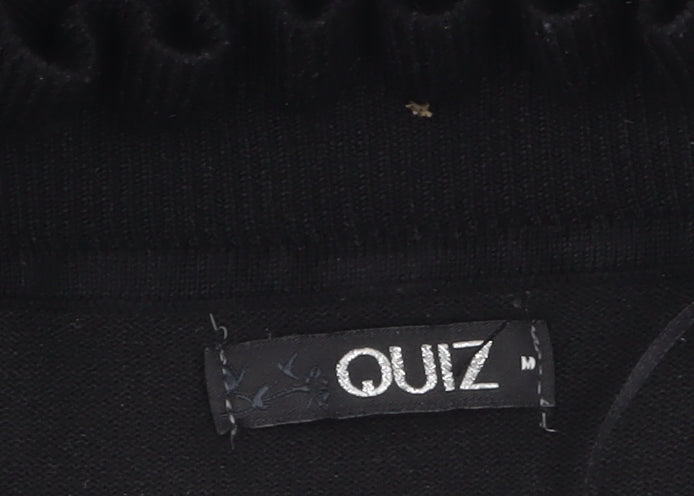 Quiz Women's Black Puff Sleeve High Neck Pullover Jumper M