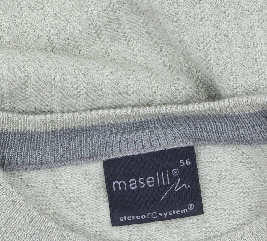 Maselli Womens Green Wool Blend Pullover Jumper Size 20