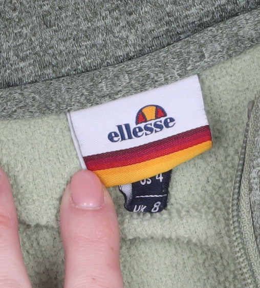 Ellesse Women’s Green Full Zip Logo Hoodie Size 8 Regular Fit
