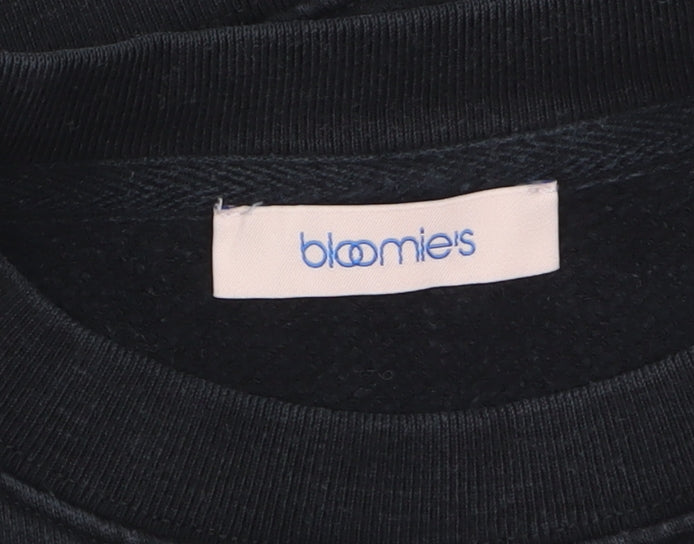Bloomie’s Men Black Medium Pullover Sweatshirt Embroidered Logo