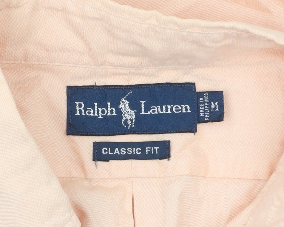 Ralph Lauren Men's Beige Classic Fit Cotton Button-Up Shirt M